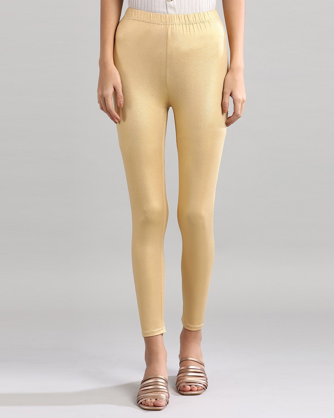 PS Golden Shimmer Ankle Length Leggings, Party Wear, Slim Fit at Rs 165 in  New Delhi