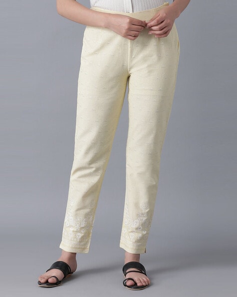 Buy W Women Lime Green Palazzo Trousers online  Looksgudin