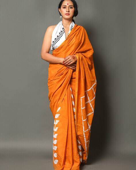 Orange Sarees for Women by Buta Buti 