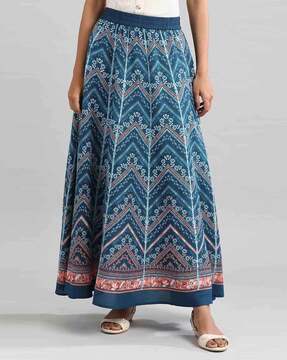 elastic waist skirt blue