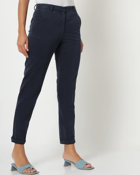 Buy Blue Trousers \u0026 Pants for Women by 