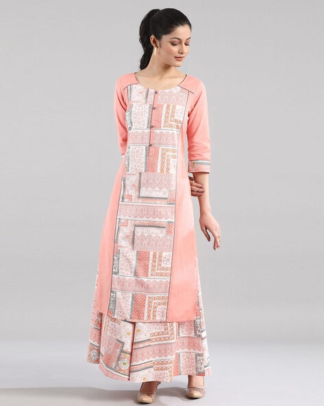 Aurelia Printed Straight Kurta with Palazzos