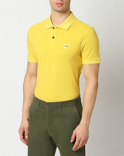 hugo boss yellow polo