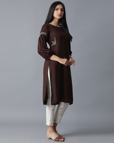 Buy Brown Kurta Suit Sets For Women By W Online Ajio Com