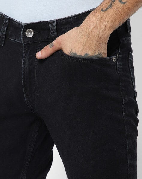 New Look slim rigid in washed jeans black