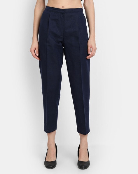 Buy Navy Blue Trousers  Pants for Women by LY2 Online  Ajiocom