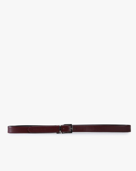 Reversible belt in burgundy leather and burgundy nubuck - Clint