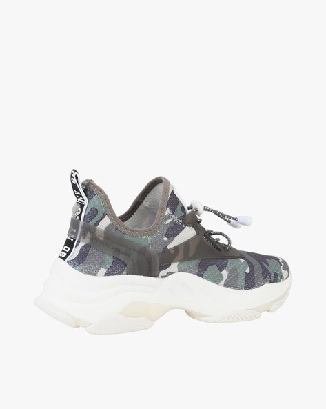 Panelled Camo Print Chunky Sole Lace Ups