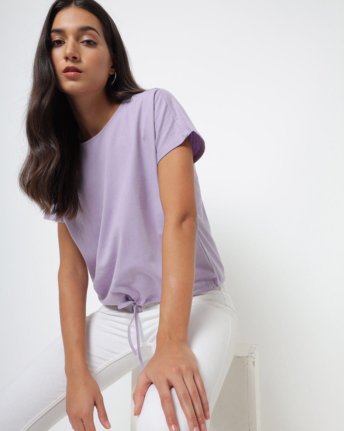 トップス Violet ribbon tops ivory Buy Purple Tops for Women by RIO Online | Ajio.com