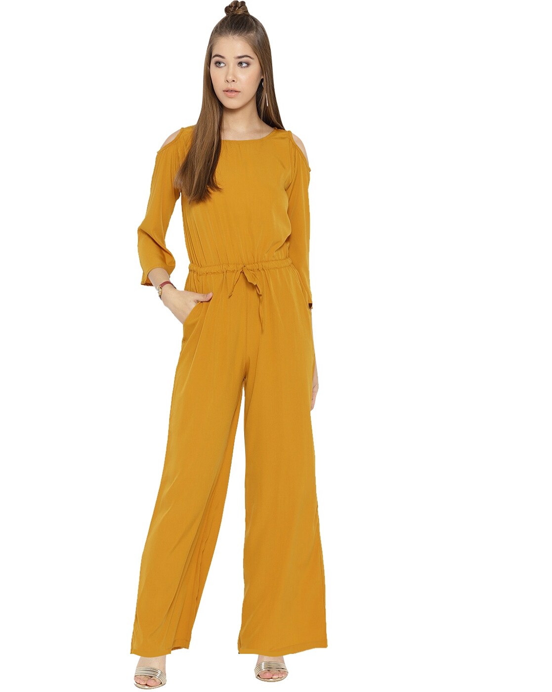 jumpsuit mustard color