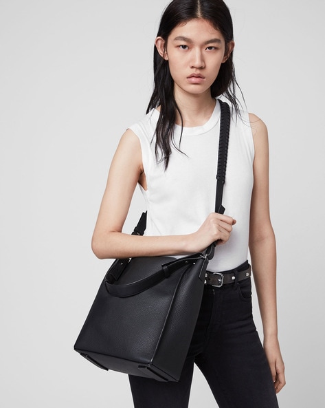 Buy ALL SAINTS Kita Leather Crossbody Bag Black Color Women