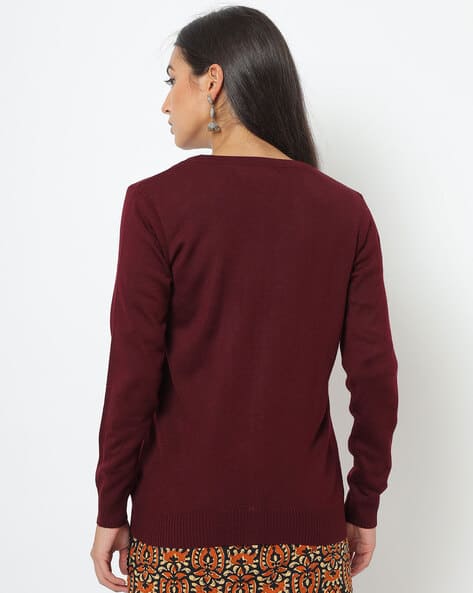 Chevron Knit Slim Fit V-neck Cardigan view 2