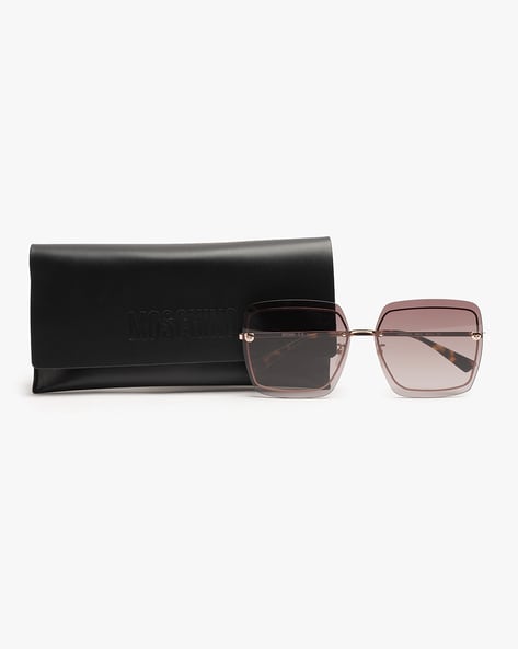 Pluora - Women Classic Rectangle Rimless Fashion Square Sunglasses Brown