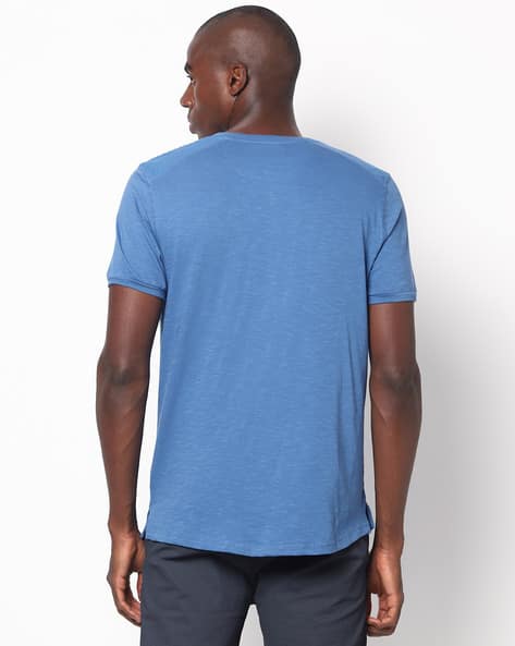 Heathered Cotton Henley T-shirt view 2