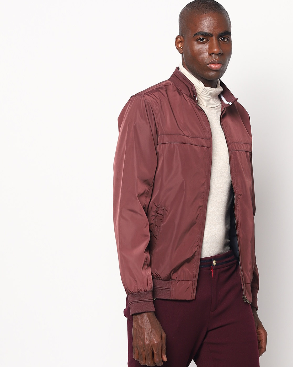 Maroon on sale jacket men's