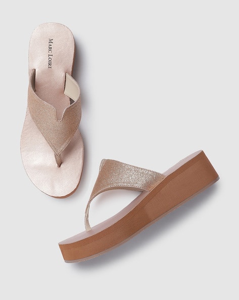 rose gold flatform sandals