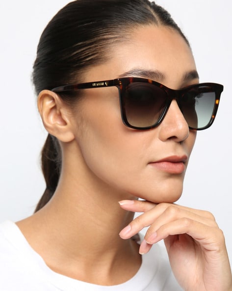 Moschino Women's Sunglasses - Black Plastic Cat Eye Shape Frame | MOS1