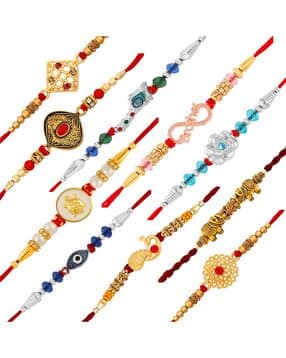 om jewells CO1000414 Pack of 10 Embellished Rakhis-picture-51