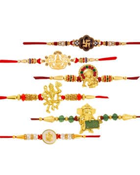 om jewells CO1000413 Pack of 6 Embellished Rakhis-picture-32