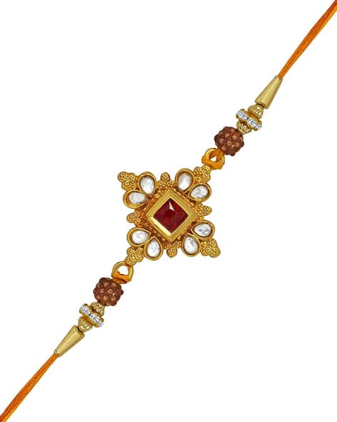 Om Jewells RK1000305 Kundan-Studded Wristband