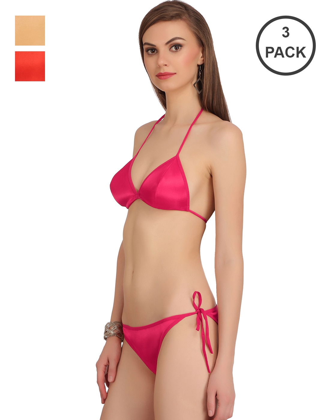 Pack of 3 Lingerie Set with Tie-Up