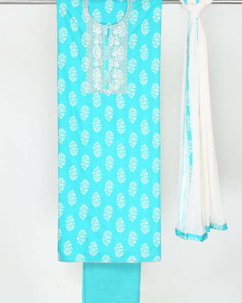 white christmas dresses Sky Blue Classic Printed Kota Doria Cotton Fabric Dress Material –  Kotadoriaworld