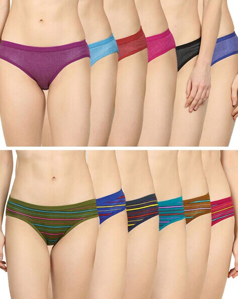 Pack of 12 Printed Bikini Briefs