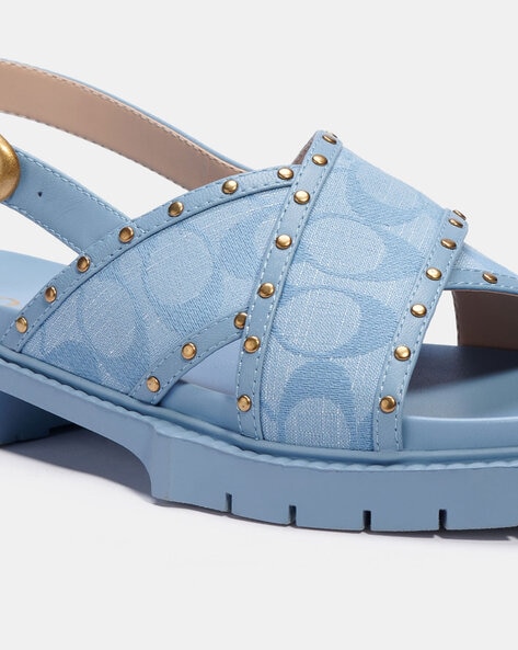 Buy Coach Slingback Sandals with Metal Accents Blue Color Women