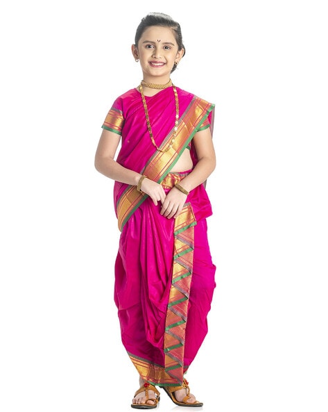 Womens Peshwai Richpallu Nauvari Saree ( Free , Brown ) - Sarees - Shalgar,  , Pune, Maharashtra