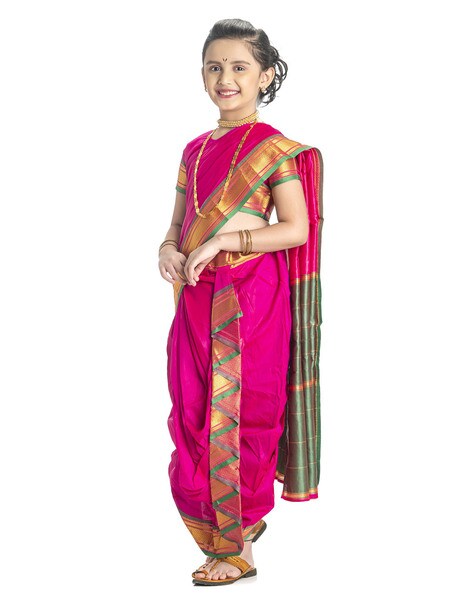 Girl K Paithani Nagmodi Nauvari Saree ( 22 , GKP 1 ) - Clothing And  Accessories - Shalgar, , Pune, Maharashtra