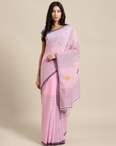 Checked Woven Saree
