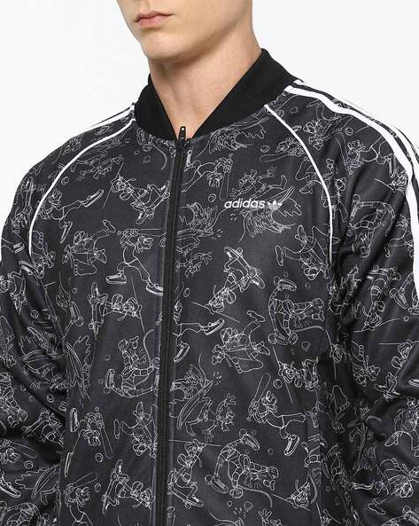 Graphic Print Zip-Front Jacket