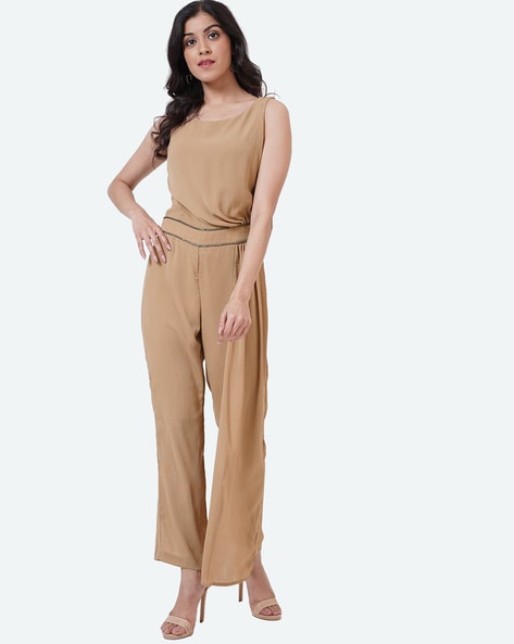 round neck sleeveless jumpsuit