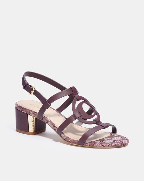 Strappy Slingback Block Heeled Sandals