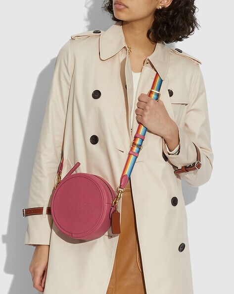 Buy Coach Colourblock Leather Kia Circle Bag | Pink Color Women | AJIO LUXE