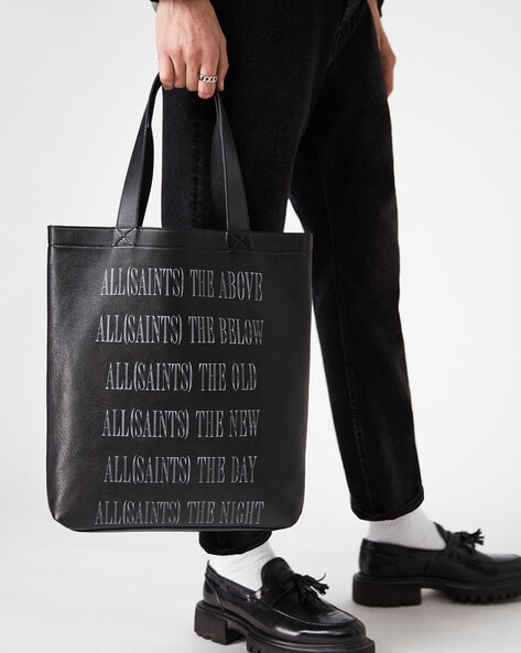 All saints black discount tote