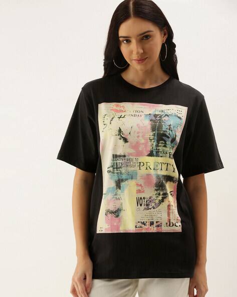 Black Tshirts for Women by DILLINGER 