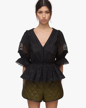 self portrait lace peplum top