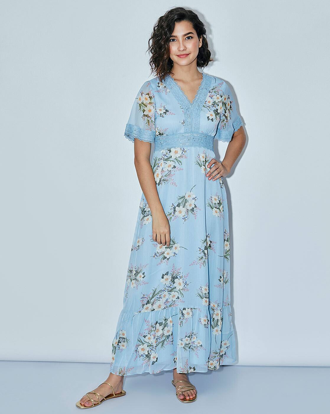Buy Blue Dresses for Women by Cover 