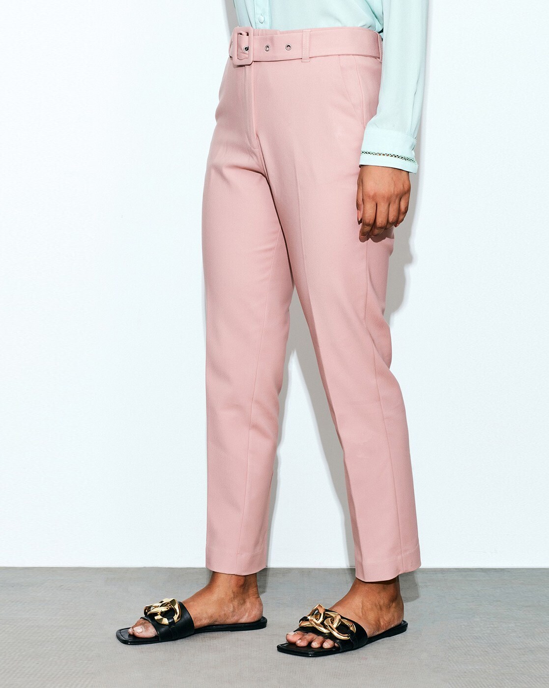 ZARA WOMAN New With Tag HIGH-WAISTED PANTS PINK TROUSERS Size SMALL | eBay
