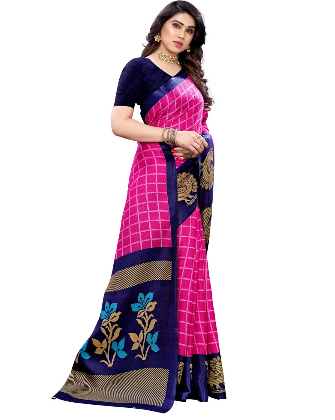 Buy Pink Sarees for Women by SareeSwarg Online | Ajio.com