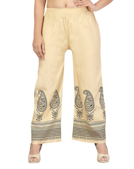 Paisley Print Palazzos with Elasticated Waistband Price in India