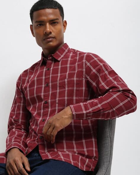 Buy Maroon Shirts for Men by ALTHEORY 