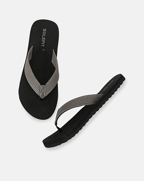 Buy Black Flip Flop Slippers for Men by SOLEFIT Online Ajio