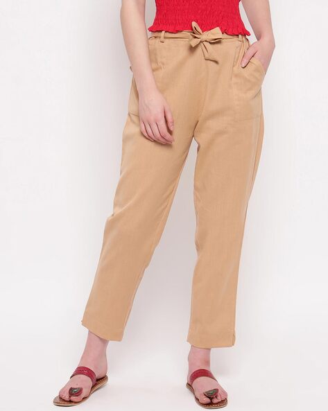 Buy Beige Pants for Women by Molcha Online | Ajio.com
