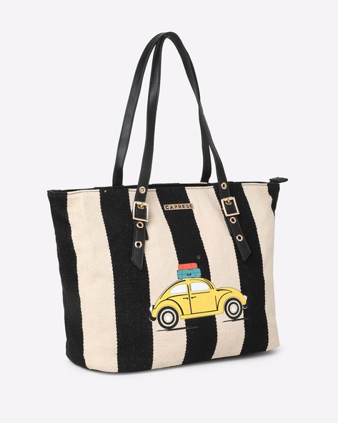 Buy Shoulder Bags for Women Black and White Striped Online In