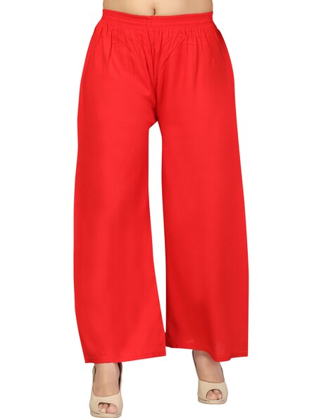 Straight Palazzos with Elasticated Waistband Price in India