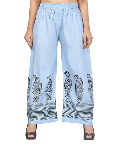 Paisley Print Palazzos with Elasticated Waist Price in India