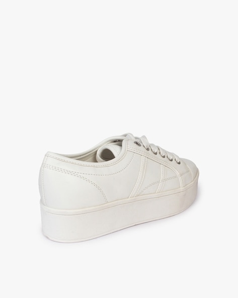 white lace up loafers