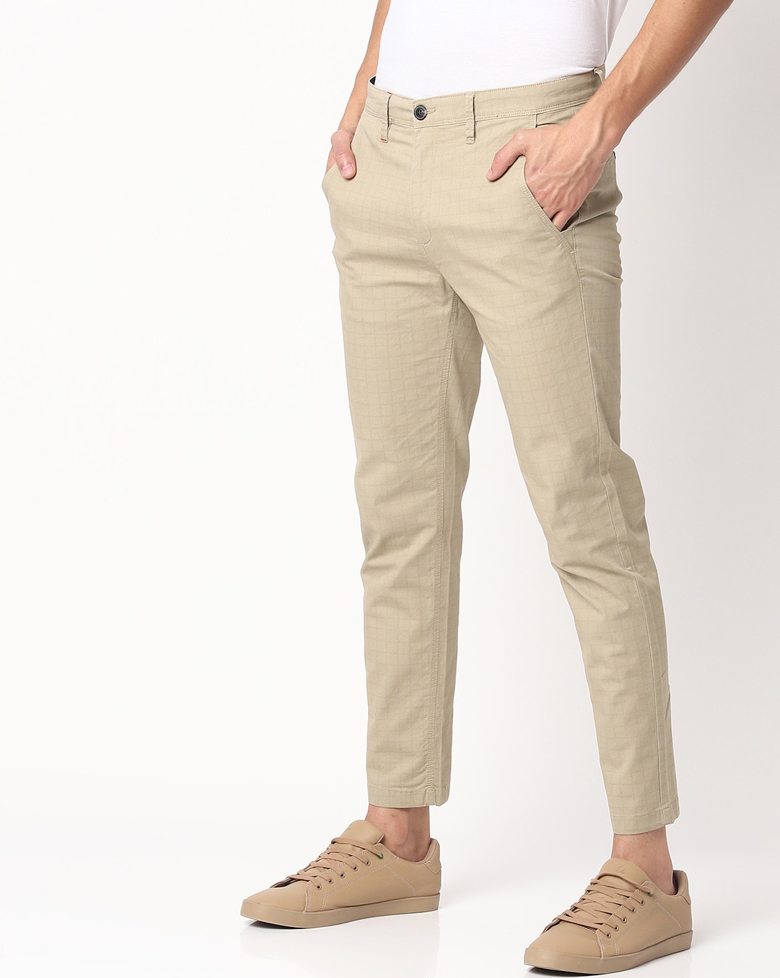 Buy John Players Men Olive Green Solid Slim Fit Chino Trousers  Trousers  for Men 1820378  Myntra